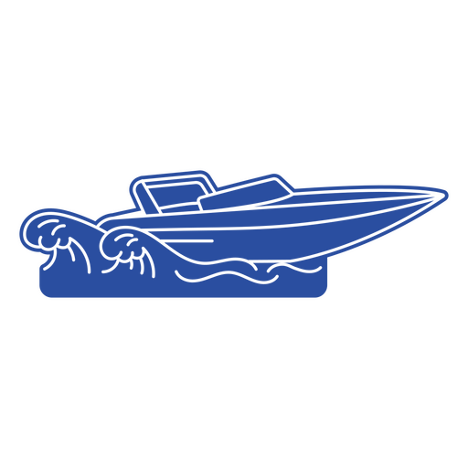 Boot auf großen Wellen blauer Ausschnitt Seitenansicht PNG-Design