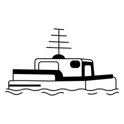 Bootssegeln mit Antennendesign in Schwarz PNG-Design