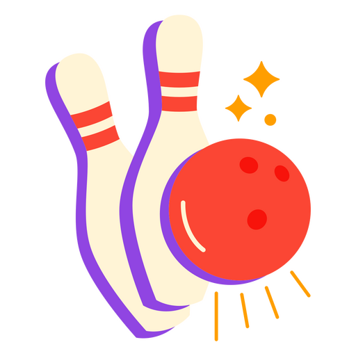 Pinos e bola plana colorida Desenho PNG