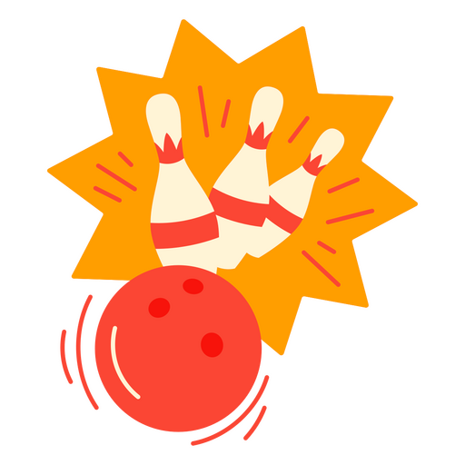 Bowling hit flat colorful PNG Design