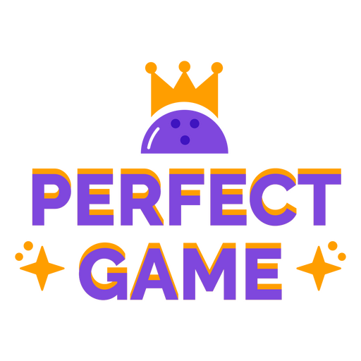 Bowling flat quote perfect game PNG Design