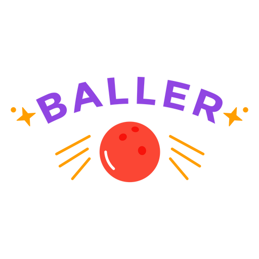 Bowlingballer mit flachem Zitat PNG-Design