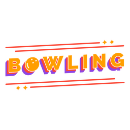 Bowling flat quote colorful Transparent PNG