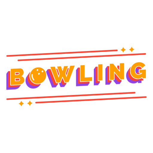 Bowling flaches Zitat bunt PNG-Design