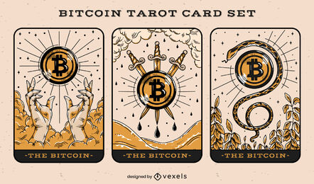 Conjunto de ilustración de cartas de tarot criptográfico