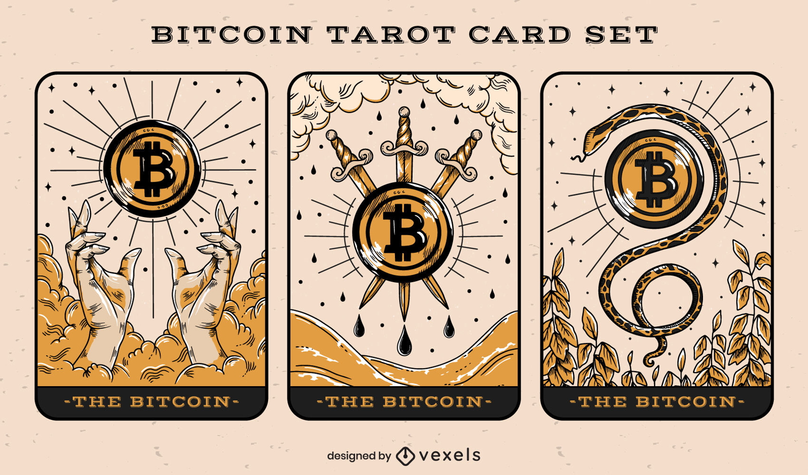 Krypto-Tarotkarten-Illustrationsset