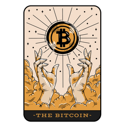 Bitcoin hands tarot card badge Transparent PNG