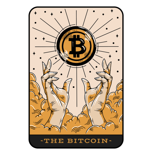 Distintivo de cartão de tarô de mãos Bitcoin Desenho PNG