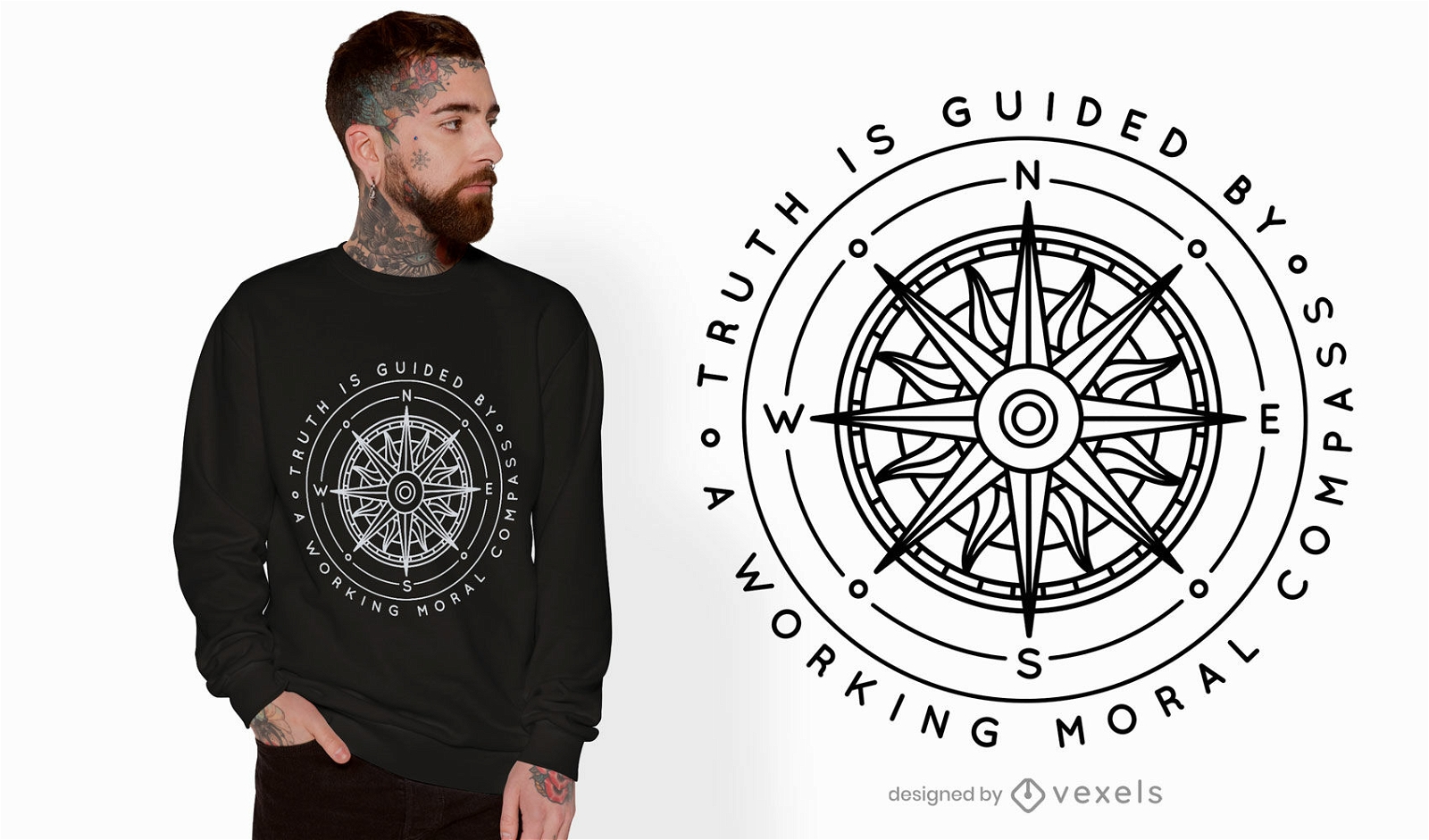 Moral compass quote t-shirt design
