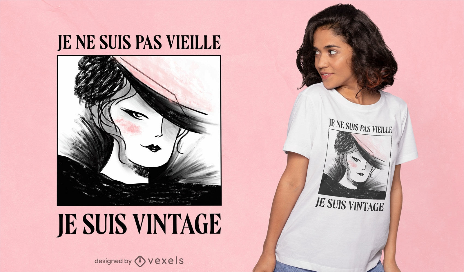 Eu sou um design vintage de camiseta francesa