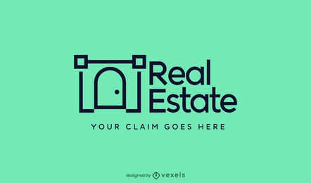 Stroke real estate door logo