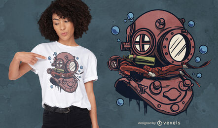 Taucherhelm T-Shirt Design