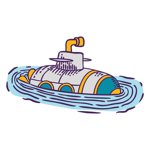 Submarine water transport PNG Design