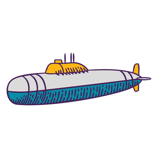 Transporte en barco submarino Diseño PNG