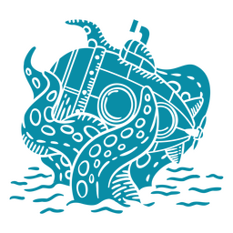 Criatura marinha submarina kraken Desenho PNG