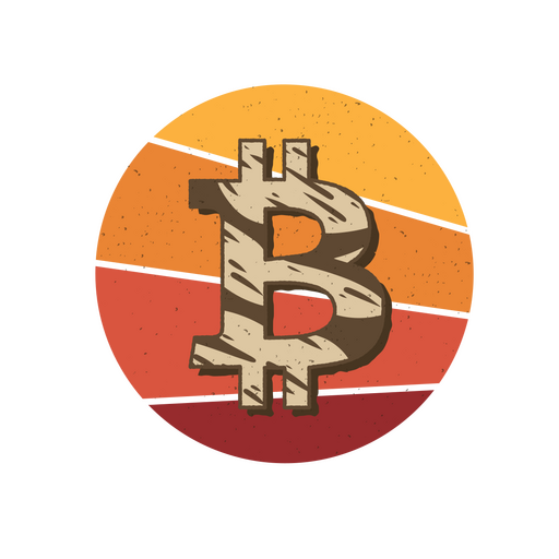 Ícone do pôr do sol do Bitcoin Desenho PNG