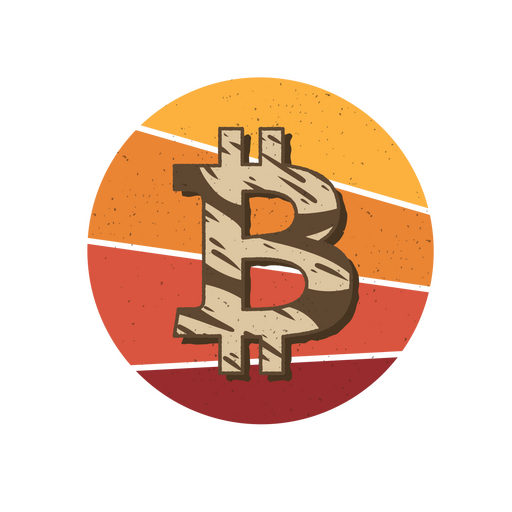 Icono de puesta de sol de Bitcoin Diseño PNG