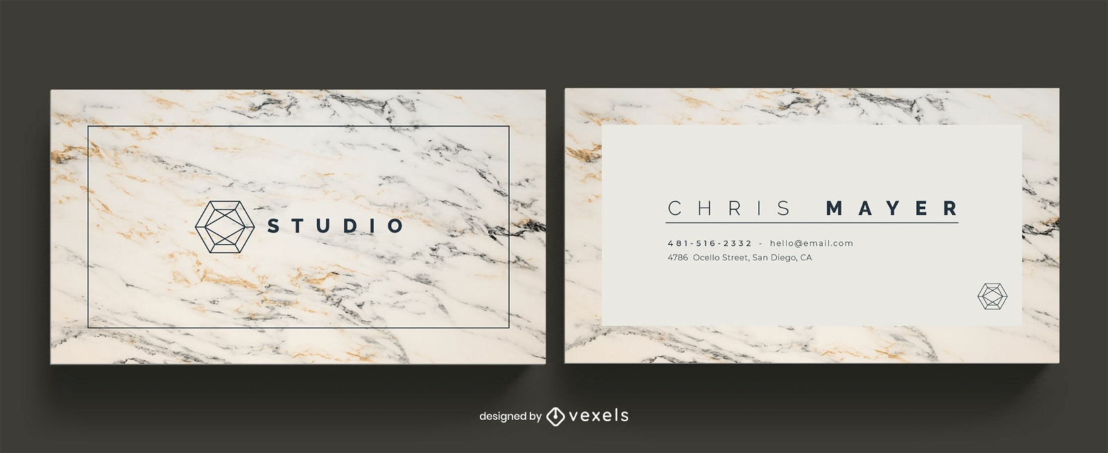 Clear marble business card template