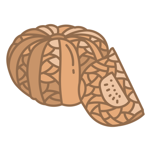 Polygonal pumpkin sliced PNG Design