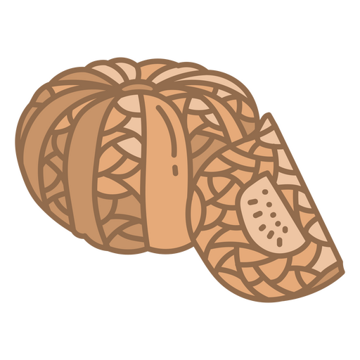 Polygonaler Kürbis in Scheiben geschnitten PNG-Design