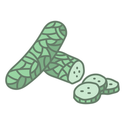 Polygonal cucumber cut in slices PNG Design
