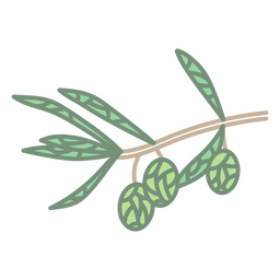 Azeitonas poligonais em um galho Desenho PNG
