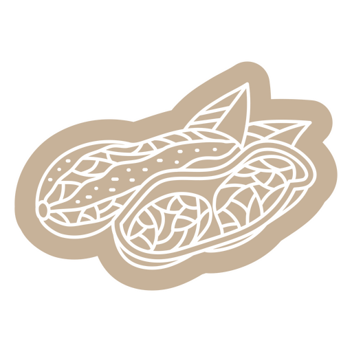 Amendoim poligonal cortado ao meio Desenho PNG
