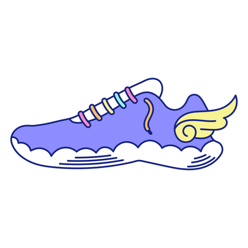 Marathon wings running shoes clothes PNG Design