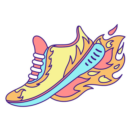 Marathon fire running shoes clothes PNG Design