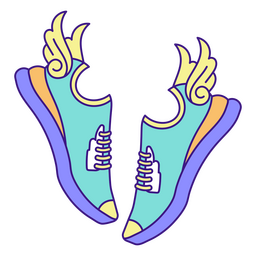 Maratón corriendo alas ropa zapatos Diseño PNG
