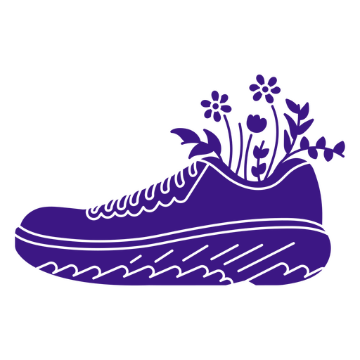 Ropa de zapatos de flores de maratón Diseño PNG