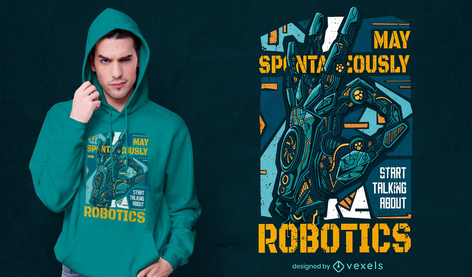 Robotik-Fan-Zitat-T-Shirt-Design