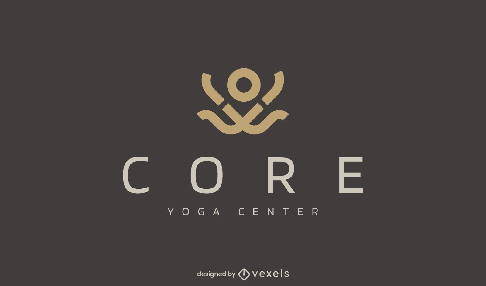 Logo de trazo geométrico de yoga