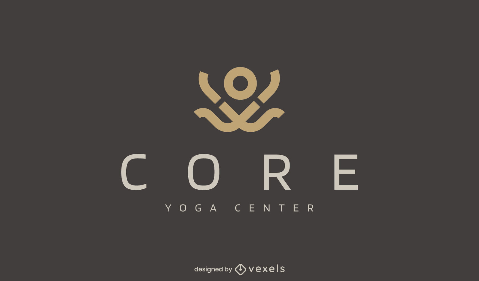 Logo mit geometrischem Strich für Yoga