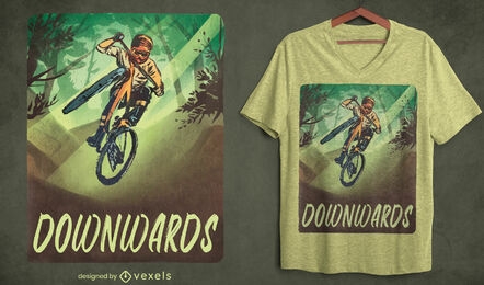 Diseño de camiseta psd de ciclismo cuesta abajo