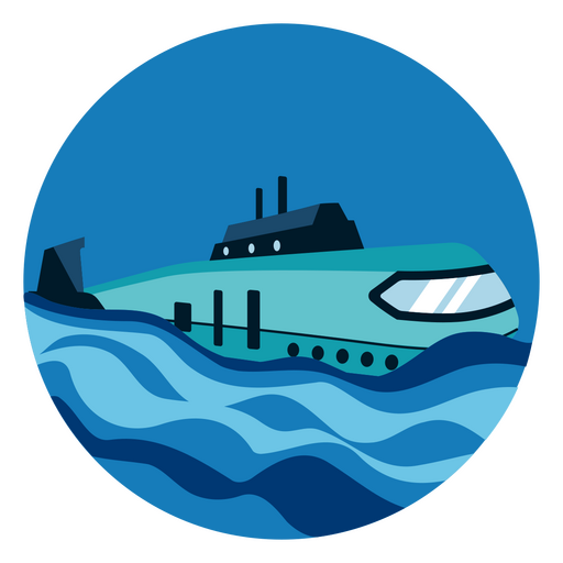 Transporte de barco submarino de ?gua do mar Desenho PNG