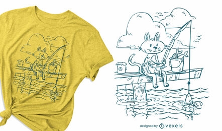 Angelkatze Doodle T-Shirt Design