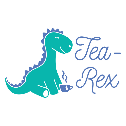 Divertida insignia de cita de tea rex Diseño PNG