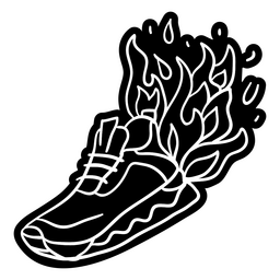 Zapato de fuego de maratón Diseño PNG