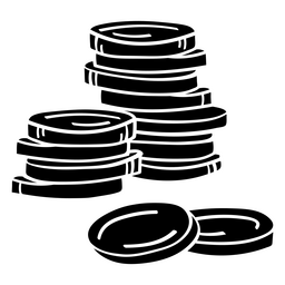 Icono de monedas de pila de negocio de dinero Diseño PNG