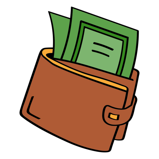 Brieftasche mit Dollarnoten PNG-Design