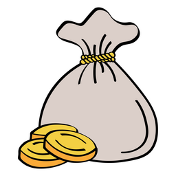 Icono de bolsa de moneda de negocio de dinero Diseño PNG