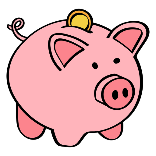 Sparschwein-Symbol für das Geldgeschäft PNG-Design