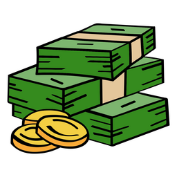 Money business bills and coins icon PNG Design Transparent PNG