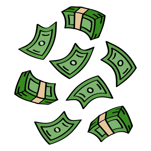 Money business falling bills icon PNG Design