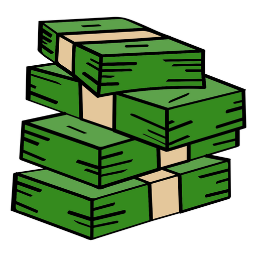 Money business bills stacked icon PNG Design