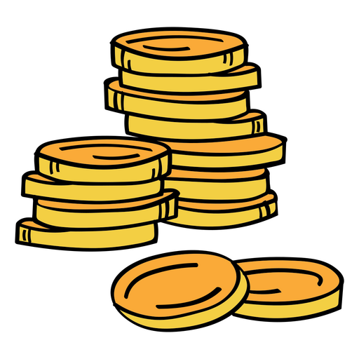 Icono de monedas de apilamiento de finanzas de dinero Diseño PNG