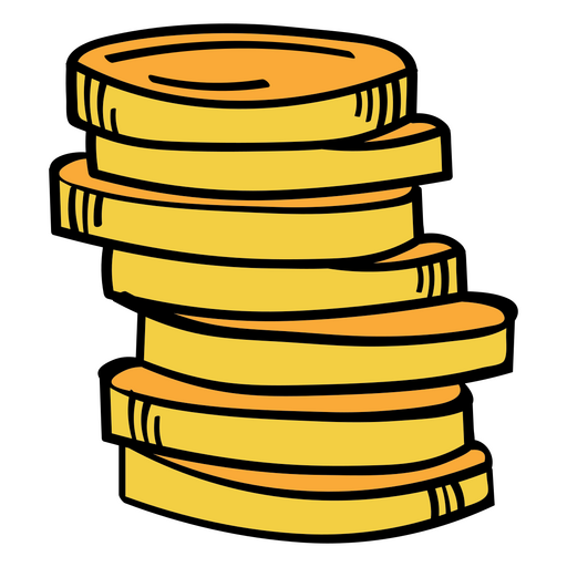 Pila de finanzas de dinero de icono de monedas Diseño PNG