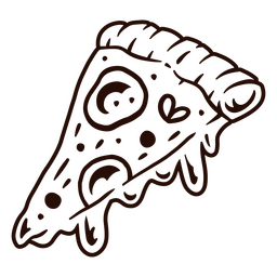 Pizza alto contraste Diseño PNG