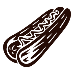 Recorte preto de cachorro-quente Desenho PNG